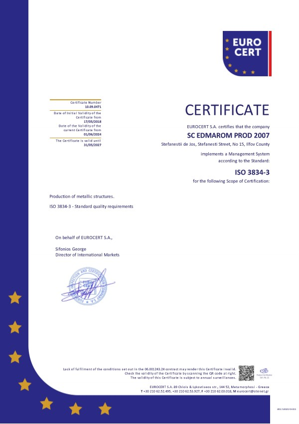 Certificat ISO 3834-3, nr. 10.09.0471, EN — pagina 1 din 1